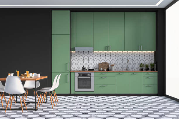 Green cabinets | Gillenwater Flooring